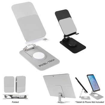 *NEW* Sturdy Metal and Silicone Adjustable Phone and Tablet Holder Folds for Easy Travel and Storage and Features 360°&nbsp;Rotation &nbsp;