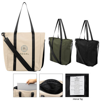 *NEW* Rubberized PVC Computer Tote Bag with 26" Long Carrying Handles and Padded Laptop Pocket is Made From Recycled Materials and is a Great Gift for Female Event Attendees