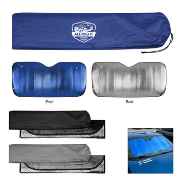 *NEW* Accordion-Style Foldable Automobile Sunshade Includes Drawstring Pouch for Easy Storage