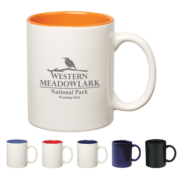 11 oz C-Handle Coffee Mug with Color Interior - GOOD