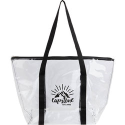 *NEW* 13" x 20" x 7" Clear Tote with Zip Closure and Shoulder Handles is Great for Events, Travel and Beach