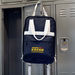 *NEW* Varsity-Style Backpack with Recycled Fabric, White Webbing Detail, Front Zip Pocket & Top Grab Handle - 1% of Sales Donated to Eco Nonprofits