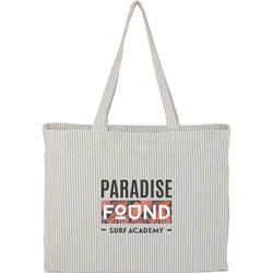 *NEW* 14" x 17 x 4" 7 oz Recycled Cotton Coastal-Style&nbsp;Shopper Tote with Open Main Compartment&nbsp;-&nbsp;1% of Sales Donated to Eco Nonprofits