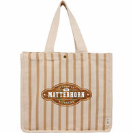 *NEW* 16��x 14� x 7��Durable Striped�Cotton-Jute�Tote with Brass Snap Closure - Through FEED� Your Purchase Provides 5 School Meals to Kids Around the World