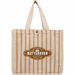 *NEW* 16&nbsp;x 14 x 7&nbsp;Durable Striped&nbsp;Cotton-Jute&nbsp;Tote with Brass Snap Closure - Through FEED&reg; Your Purchase Provides 5 School Meals to Kids Around the World