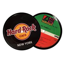 *NEW* Coaster Made from Recycled Vinyl Records - Your Logo in Full Color on the Label!