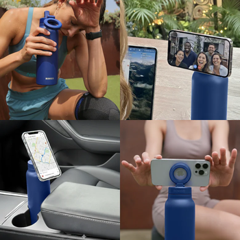 *NEW* RINGO&reg; 24 oz Pro Water Bottle with MagSafe Magnetic Phone Tripod and Sports Straw
