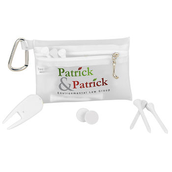 *NEW*  Value Golf Kit with 8 Tees, 2 Plastic Ball Markers and a Plastic Divot Repair Tool in a Carabiner Pouch