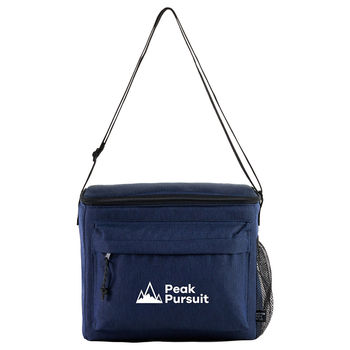 12-Can Lunch Cooler with Side Mesh Pocket and Zippered Exterior Pocket is Made from 100% Recycled Plastic - 1% of Sales Donated to Eco Nonprofits