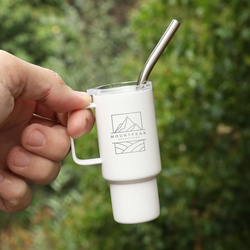 *NEW*  2 oz Mini Tumbler w/Straw is a Novelty Shot and Sample Cup for Events and Booth-Traffic Building