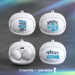 *NEW* Wireless Earbuds with Mesmerizing Interactive Spinning Case Allows for 3-Different Logos or Designs