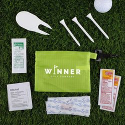 *NEW*  Golf First Aid Kit with Clip-On Pouch, Bandages, Sunscreen, Antiseptic, Tees and Divot Tool
