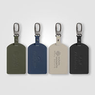 *NEW* Rubberized PVC�Luggage Tag with Hidden ID Card and Sturdy Metal Carabiner Clip is Made From Recycled Materials