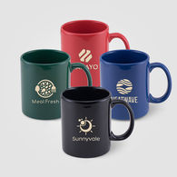 *NEW* 12 oz Color Ceramic Coffee Mug with Classic C-Handle and a Laser-Engraved Imprint