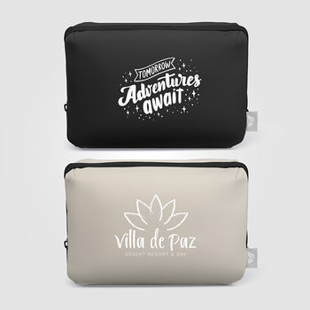 *NEW* 6 x 8 Rubberized PVC&nbsp;Compact Travel Organizer with Interior Pockets and Mesh Divider is Made From Recycled Materials