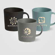 *NEW* 12 oz Earth-Tone Matte Ceramic Mug with Modern Design, Curved Handle and a Laser-Engraved Imprint