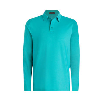 *NEW* G/FORE&reg; Men's Melange Ice Nylon Long-Sleeve Polo