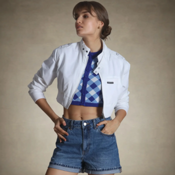 *NEW* Members Only&reg; Women's Mini Cropped Racer Jacket