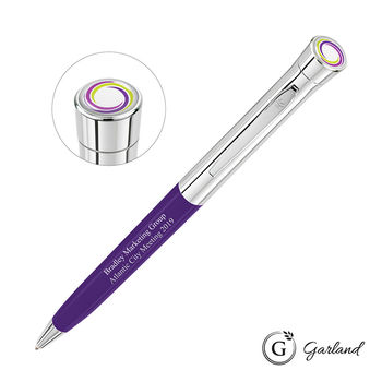 *NEW* Colorful Made in the USA Chrome or Gold-Accented Metal Ballpoint Pen with Brass Internal Components, Full-Color Dome and Lifetime Guarantee