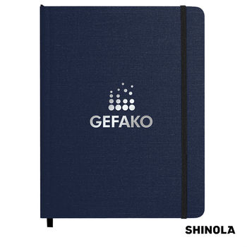 *NEW* Shinola&reg; 7" x 9" Made in the USA Linen Hardcover Notebook with Lay Flat Binding, Elastic Closure and Back Envelope
