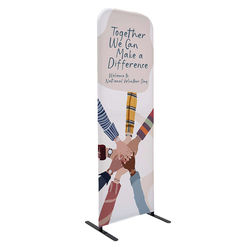 *NEW* BUDGET: 24" x 90" Lightweight, Easy to Assemble (Pulls Over Like a Pillowcase) and Swap-Out 2-SIDED Polyester BLACK PVC FRAME Banner/Wall Kit &nbsp;