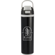 *NEW* 24 oz Recycled Stainless Steel, Double-Wall, Vacuum-Insulated Water Bottle with Spill-Resistant Flip Top Lid and Carry Handle- 1% of Sales Donated to Eco Nonprofits