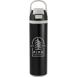 *NEW* 24 oz Recycled Stainless Steel, Double-Wall, Vacuum-Insulated Water Bottle with Spill-Resistant Flip Top Lid and Carry Handle- 1% of Sales Donated to Eco Nonprofits