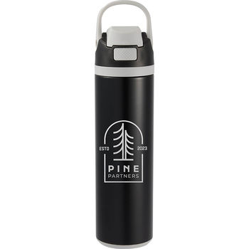 *NEW* 24 oz Recycled Stainless Steel, Double-Wall, Vacuum-Insulated Water Bottle with Spill-Resistant Flip Top Lid and Carry Handle- 1% of Sales Donated to Eco Nonprofits