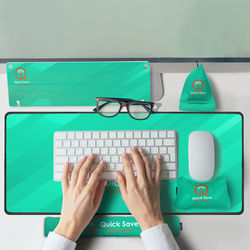 *NEW* New Hire or Remote Worker Desk Kit Includes Full-Color Desk Pad, Keyboard and Wrist Rests, Dry-Erase Writing Board, and a Dual Microfiber Phone Holder/Screen Cleaner