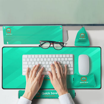 *NEW* New Hire or Remote Worker Desk Kit Includes Full-Color Desk Pad, Keyboard and Wrist Rests, Dry-Erase Writing Board, and a Dual Microfiber Phone Holder/Screen Cleaner