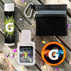 *NEW* Refresh Kit with Sanitizer,&nbsp; Mints and Lip Balm Printed in Full-Color in a Carabiner Clip Bag is a Great Tradeshow and Meeting Attendee or Room Drop Gift