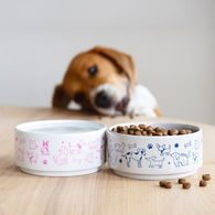 *NEW* 2-Cup Glossy Finish Ceramic Food Bowl is a Great Pet or Employee Appreciation Gift (Optional Bottom Imprint!)