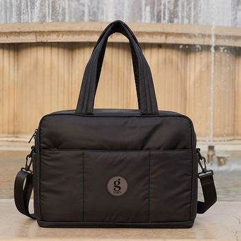 *NEW* 17" Recycled Polyester Laptop Duffle with Comfort-Carry, Trolley Sleeve and an Expandable Bottom is a Must for the On-The-Go Team