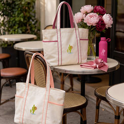 *NEW* 19.5 x 13.5 Recycled Polyester Travel-Friendly Tote with Interior Bottle Pocket, Structured Wire Bottom and Trolley Sleeve
