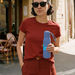 *NEW* 17 oz Recycled Stainless Steel Double-Wall Insulated Bottle with a Soft, Rubberized Finish and Rope Carry Cord