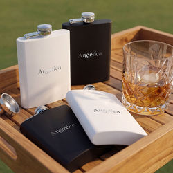 *NEW* 6.8 oz Recycled Stainless Steel Flask in a 2-Piece Gift Box