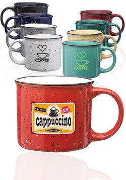 *NEW* 13 oz. Ceramic Campfire Coffee Mugs - 12-Piece Minimum Order