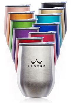 *NEW* 12 oz. Shelby Stemless Wine Glasses with Lid  - 12-Piece Minimum Order