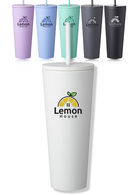 *NEW* 24 oz. Kenai Plastic Tumblers with Straw  - 12-Piece Minimum Order