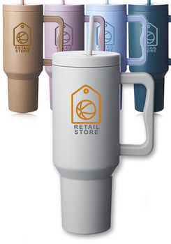 *NEW* Madison 40 oz Tumbler with Handle and Straw Lid - 12-Piece Minimum Order