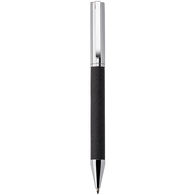 Heavyweight Brass Twist-Action Ballpoint Pen with Faux-Leather Wrapped Barrel