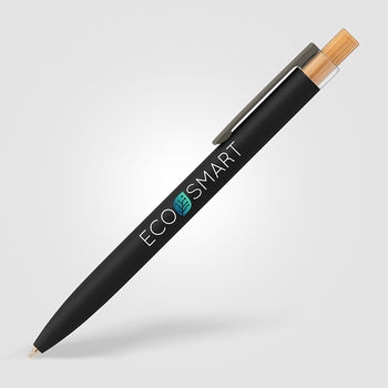 Recycled Aluminum Pen with Bamboo Plunger and Full-Color Printing