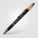Recycled Aluminum Stylus Pen with Addicting Eco-Friendly Bamboo Spinner on Top  Laser Engraved 