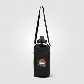 Rubberized PVC&nbsp;Outdoor Event Bottle Bag with Shoulder Strap and Zipper Pocket with Full Color Imprint
