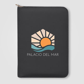 *NEW 6" x 9" Recycled Portfolio with an Oversized Gold Zipper and Full-Color Printing