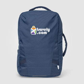 Slim Profile Design Backpack is Made From Recycled, Ocean-Bound Plastic Bottles and has Room for a 15 Laptop and a 10 Tablet - Full-Color Imprint 