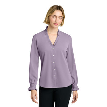 *NEW* Brooks Brothers&reg; Womens Long Sleeve Ruffle Collar Blouse