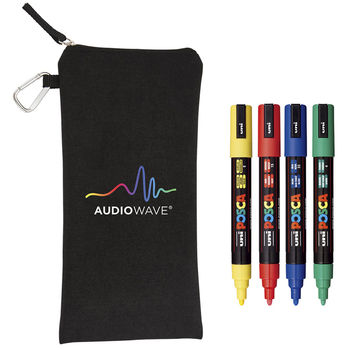 *NEW* POSCA&reg; 4-Piece Paint Marker Set with Carry Pouch for Creative Team-Building Projects Like Drawing On Bottles, Mugs, Shirts, Shoes and More!