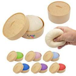*NEW* Popular Slow-Rising Squishy Dumpling Stress Toy in a Steamer Basket Provides A Soothing Sensory Experience