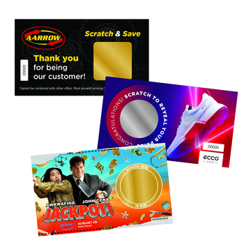Custom Scratch-Off Prize Card: 3.5" x 2" Business Card Size